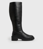 New Look Girls Black Knee High Chunky Boots